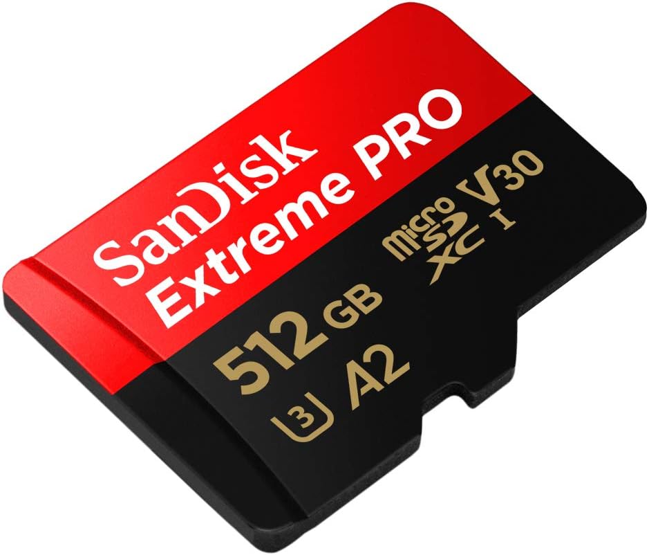 SanDisk 512GB Extreme PRO microSDXC UHS-I Card with Adapter - SDSQXCD-512G-GN6MA